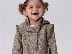 Name It overgangsjakke Lys taupe med leopardprint